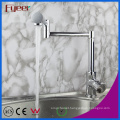 Fyeer Double Extension Arm Brass Kitchen Sink Faucet